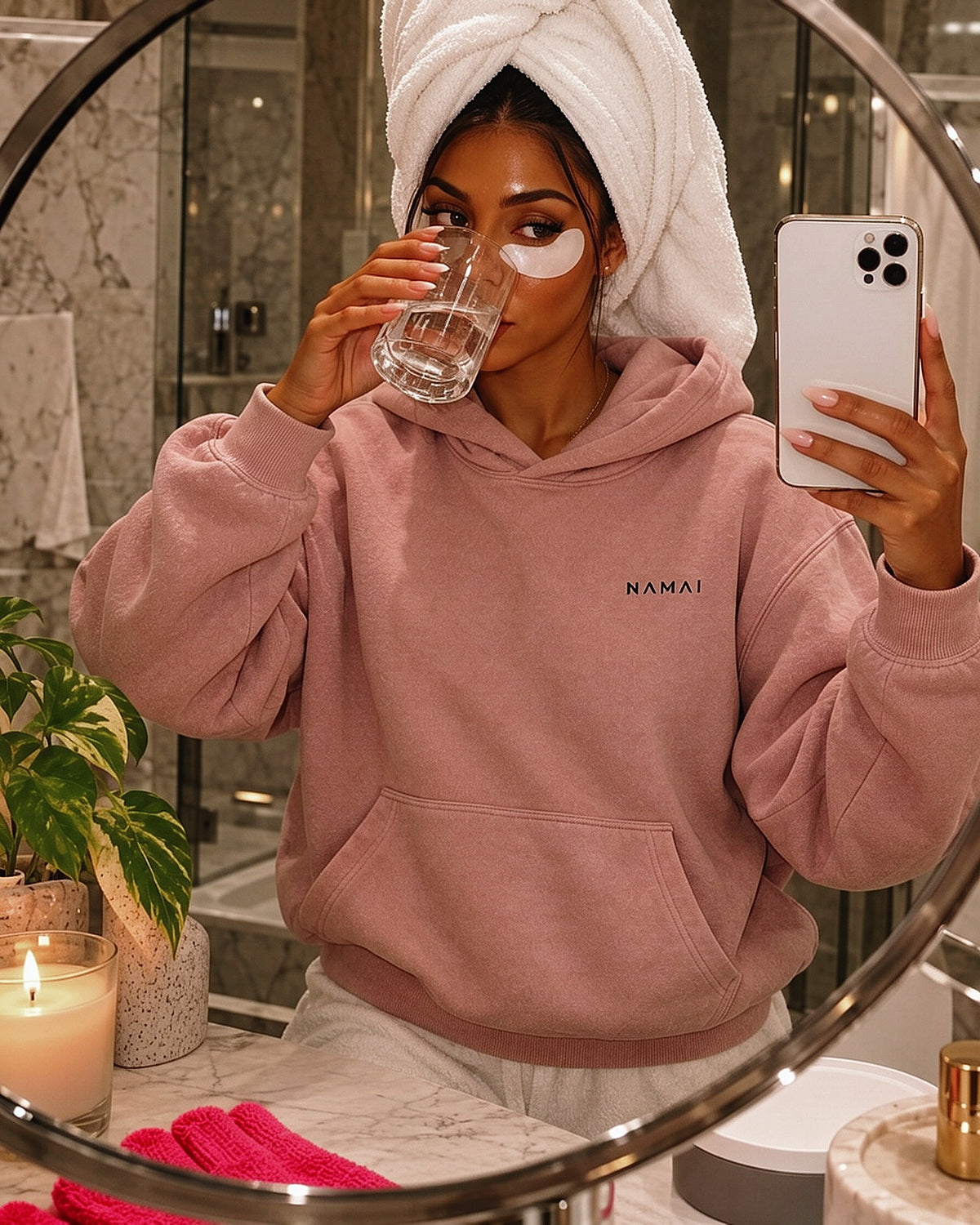 NAMAI Signature Vintage Hoodie - Blush